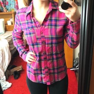 Pink Patterned Hollister Flannel